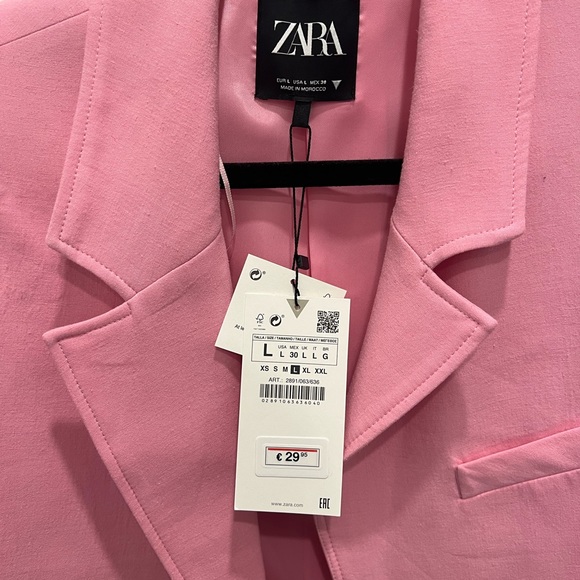 Pink cropped blazer from Zara - Picture 3 of 4